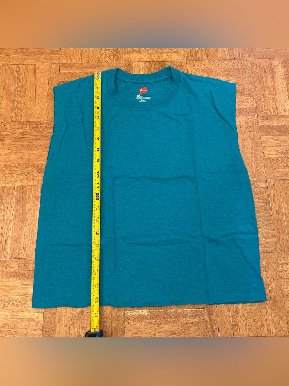 Hanes X-Temp Men's Blue Sleeveless Crew Neck Solid T-Shirt Size S